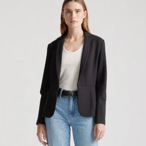 Quince Black Ultra-Stretch Ponte Blazer